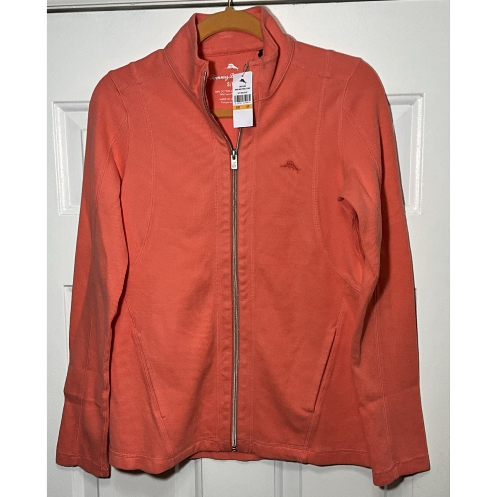 TOMMY BAHAMA Aruba Full Zip Coral Bluff Sweatshirt LT Weight Women's Small/P